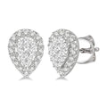 1/2 Ctw Pear Shape Shine Bright Diamond Stud Earrings in 14K White Gold