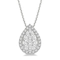 1/2 Ctw Pear Shape Shine Bright Round Cut Diamond Pendant With Chain in 14K White Gold