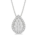 Orchid Xanthe Pear Shape Halo Shine Bright Essential Diamond Pendant