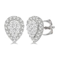 1/2 Ctw Pear Shape Shine Bright Diamond Stud Earrings in 14K White Gold