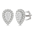 1/3 Ctw Pear Shape Shine Bright Diamond Stud Earrings in 14K White Gold