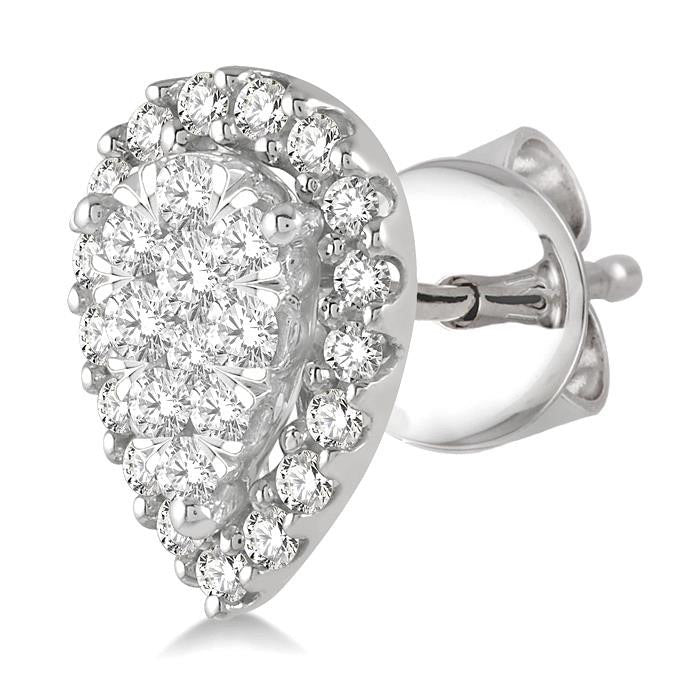 Pear Shape Halo Shine Bright Essential Diamond Earrings
