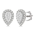1/3 Ctw Pear Shape Shine Bright Diamond Stud Earrings in 14K White Gold