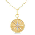 Circle Paperclip Medallion Diamond Fashion Pendant