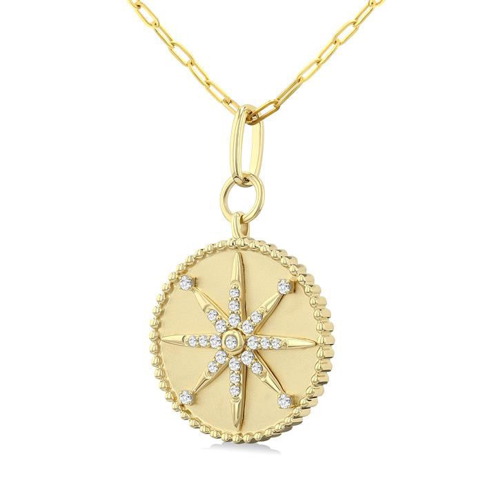 Circle Paperclip Medallion Diamond Fashion Pendant