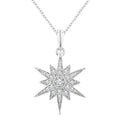1/4 Ctw Round Cut Diamond Star Pendant With Chain in 10K White Gold