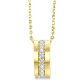 1/5 Ctw Round Cut Golden Glow Diamond Rondelle  Bold Fashion Pendant With Chain in 10K Yellow Gold