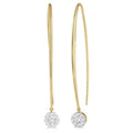 1/2 Ctw Round Dangler Shine Bright Diamond Earrings in 14K Yellow and White Gold