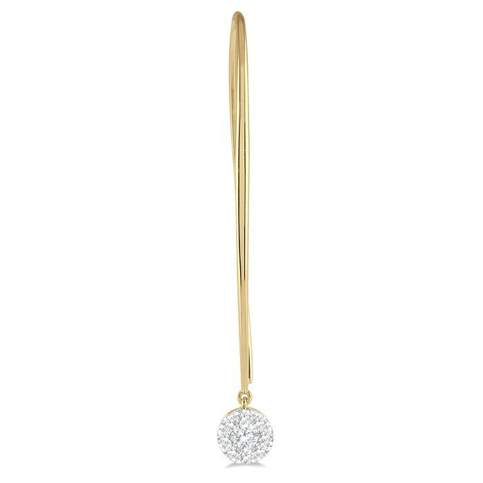 1/2 Ctw Round Dangler Shine Bright Diamond Earrings in 14K Yellow and White Gold