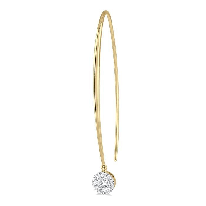 1/2 Ctw Round Dangler Shine Bright Diamond Earrings in 14K Yellow and White Gold