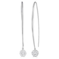 1/2 Ctw Round Dangler Shine Bright Diamond Earrings in 14K White Gold