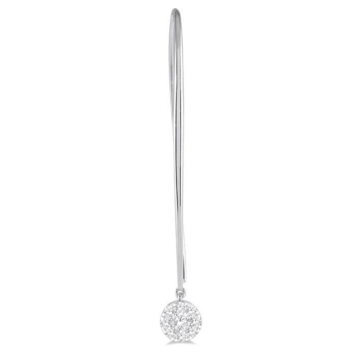 1/2 Ctw Round Dangler Shine Bright Diamond Earrings in 14K White Gold