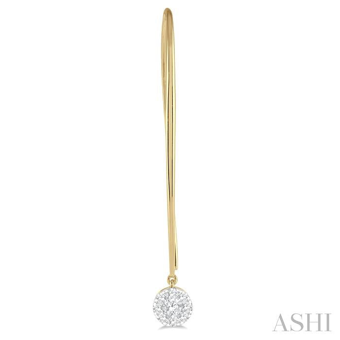 1/2 Ctw Round Dangler Shine Bright Diamond Earrings in 14K Yellow and White Gold