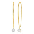1/3 Ctw Round Dangler Shine Bright Diamond Earrings in 14K Yellow and White Gold