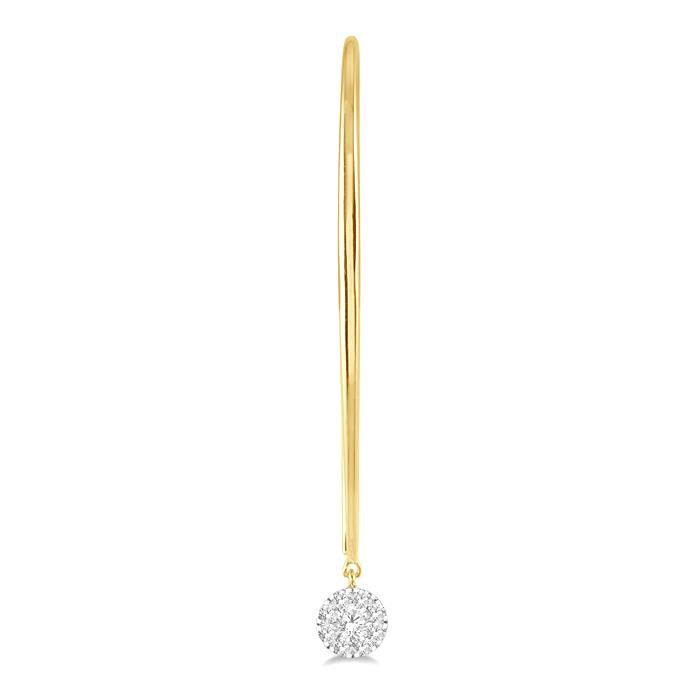 1/3 Ctw Round Dangler Shine Bright Diamond Earrings in 14K Yellow and White Gold