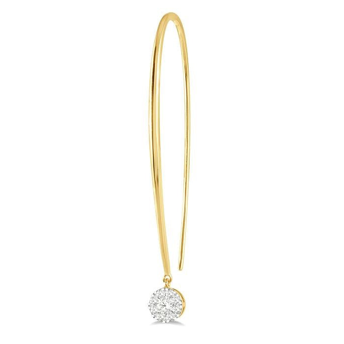 1/3 Ctw Round Dangler Shine Bright Diamond Earrings in 14K Yellow and White Gold