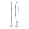 1/3 Ctw Round Dangler Shine Bright Diamond Earrings in 14K White Gold