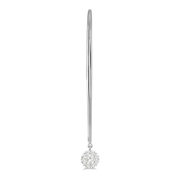 1/3 Ctw Round Dangler Shine Bright Diamond Earrings in 14K White Gold
