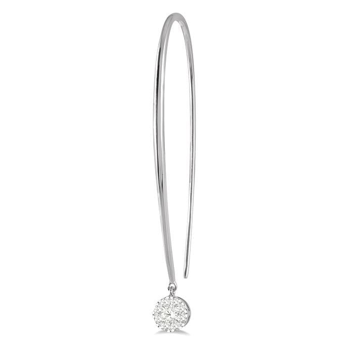 1/3 Ctw Round Dangler Shine Bright Diamond Earrings in 14K White Gold