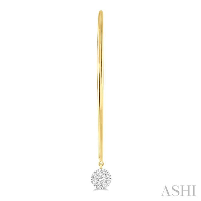 1/3 Ctw Round Dangler Shine Bright Diamond Earrings in 14K Yellow and White Gold