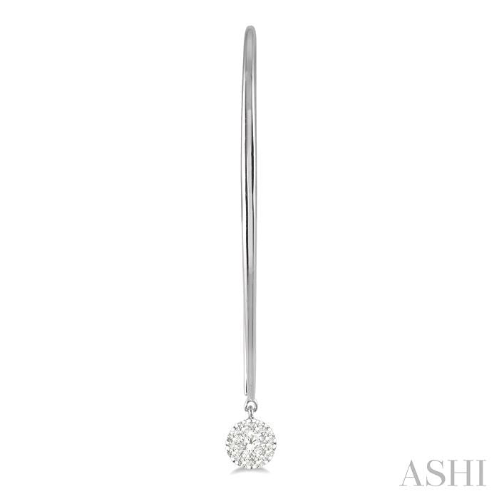 1/3 Ctw Round Dangler Shine Bright Diamond Earrings in 14K White Gold