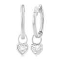 Heart Shape Bezel Set Diamond Huggie Fashion Earrings