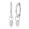 1/3 Ctw Bezel Set Marquise Cut Diamond Huggie Earrings in 14K White Gold