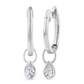 1/3 Ctw Bezel Set Pear Cut Diamond Huggie Earrings in 14K White Gold