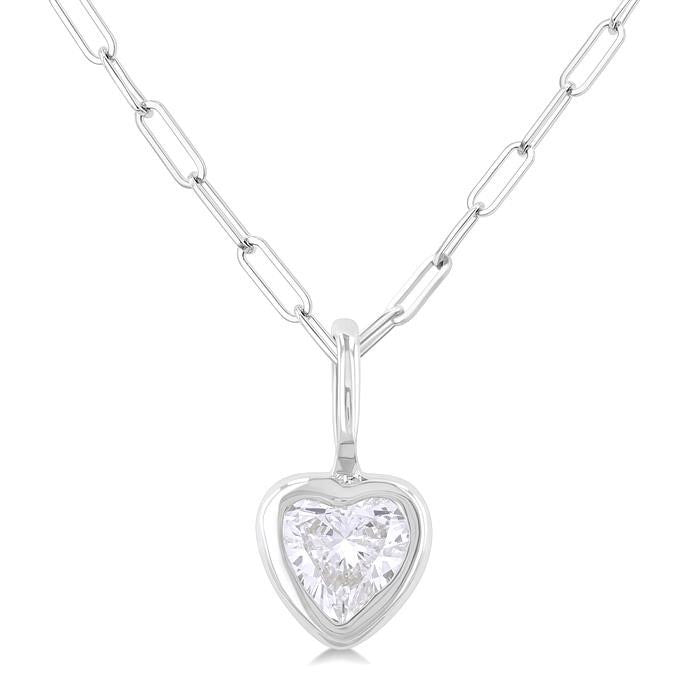 Calypso Tansy Heart Shape Bezel Set Paperclip Diamond Fashion Pendant