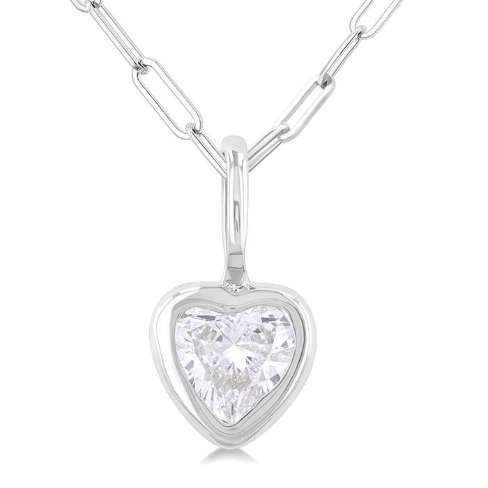 Calypso Tansy Heart Shape Bezel Set Paperclip Diamond Fashion Pendant