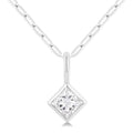 Marigold Dione Princess Shape Bezel Set Paperclip Diamond Fashion Pendant