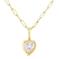 Beryl Solstice Heart Shape Bezel Set Paperclip Diamond Fashion Pendant