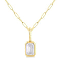 Poppy Thorn Emerald Shape Bezel Set Paperclip Diamond Fashion Pendant