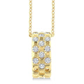 1/5 Ctw Round Cut Golden Glow Diamond Checkered Fashion Pendant With Chain in 10K Yellow Gold