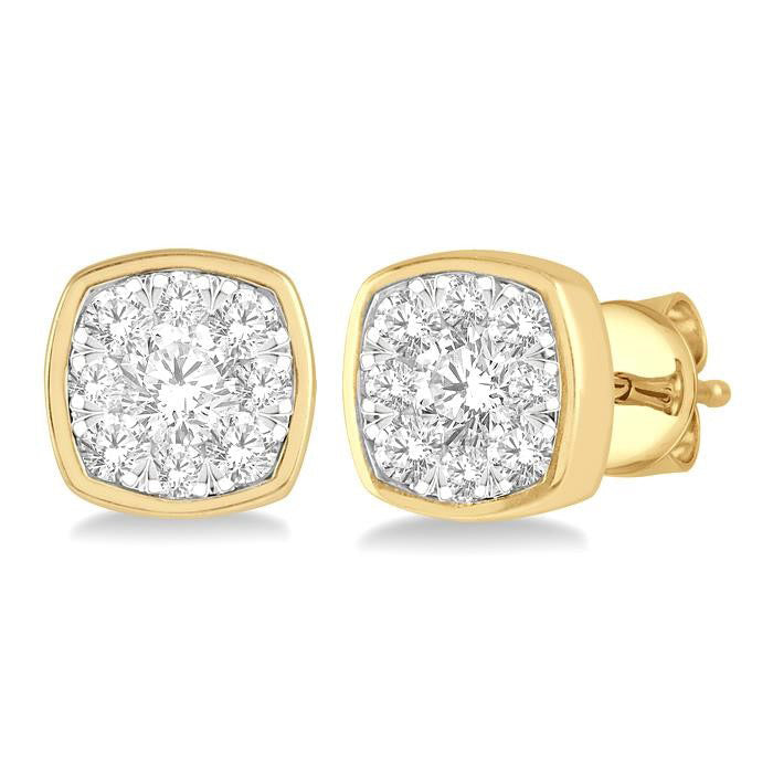 14k YWG Shine Bright Essential Diamond Earrings 1/2CTW
