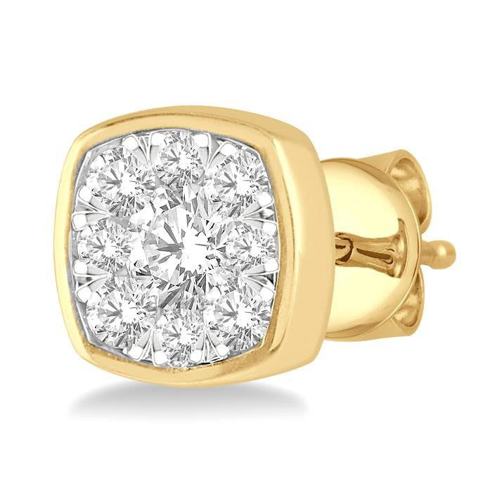 14k YWG Shine Bright Essential Diamond Earrings 1/2CTW