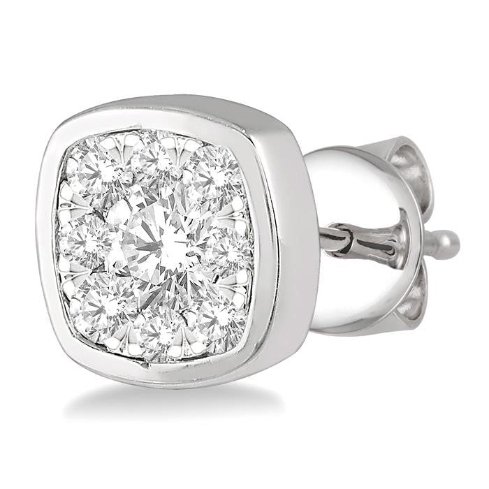 LysCelOra IonLysLin 14K White Gold Diamond Earrings