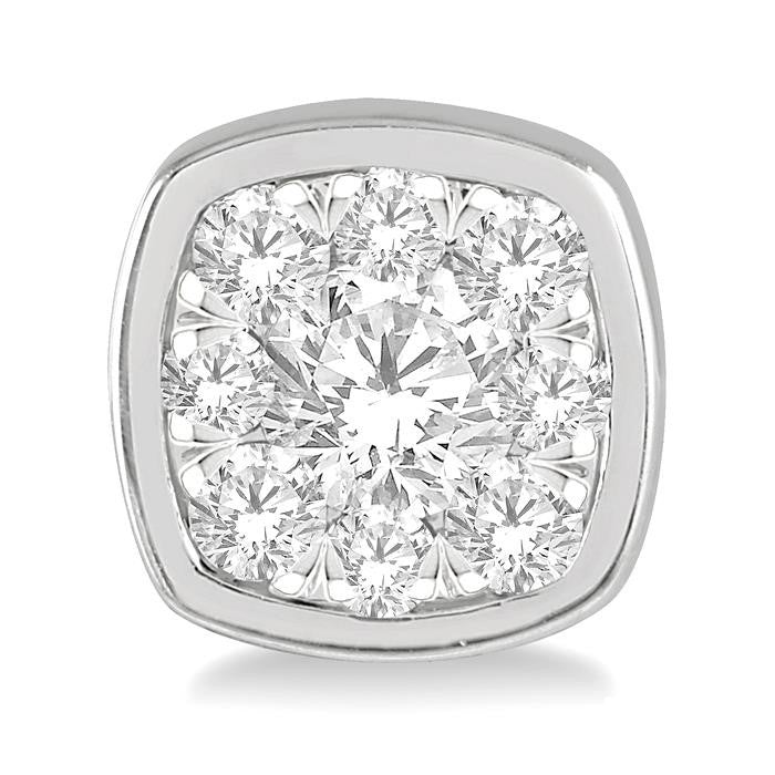 LysCelOra IonLysLin 14K White Gold Diamond Earrings