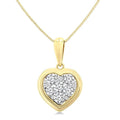 1/3 Ctw Shine Bright Heart Round Cut Diamond Fashion Pendant With Chain in 14K Yellow and White Gold
