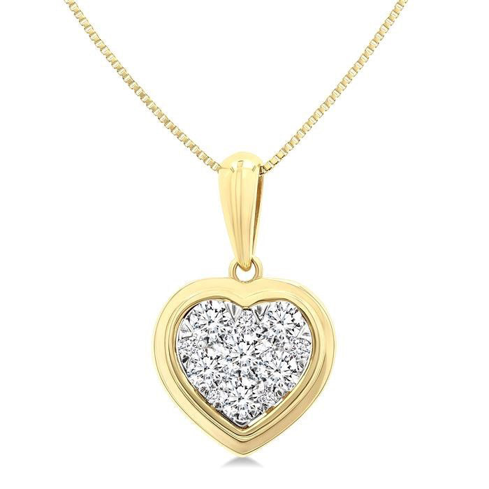 Heart Bezel Set Shine Bright Diamond Fashion Pendant