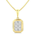 1/3 Ctw Shine Bright Emerald Shape Round Cut Diamond Fashion Pendant With Chain in 14K Yellow and White Gold