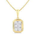 Emerald Shape Bezel Set Shine Bright Diamond Fashion Pendant