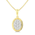 1/3 Ctw Shine Bright Oval Shape Round Cut Diamond Fashion Pendant With Chain in 14K Yellow and White Gold