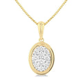 Oval Shape Bezel Set Shine Bright Diamond Fashion Pendant
