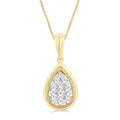 1/4 Ctw Shine Bright Pear Shape Round Cut Diamond Fashion Pendant With Chain in 14K Yellow and White Gold