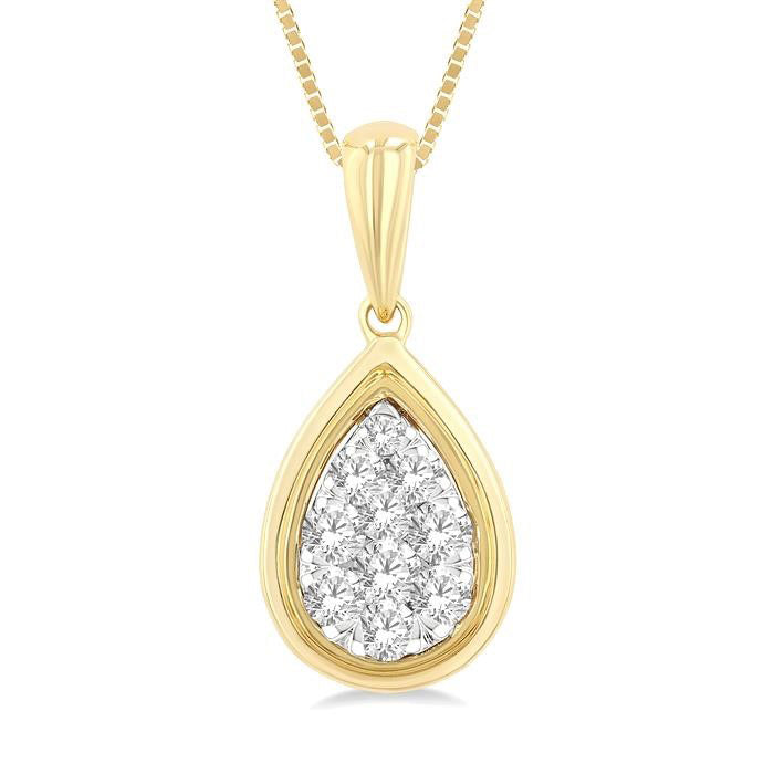 Clover Regalia Pear Shape Shine Bright Diamond Fashion Pendant
