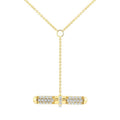 1/3 Ctw Round Cut Diamond T-Bar Fashion Necklace in 14K Yellow Gold