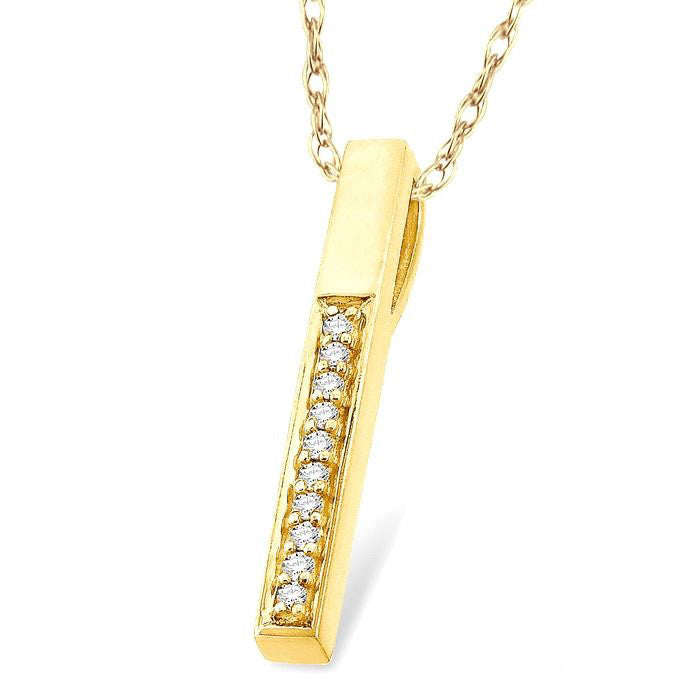 Tide Cyra Vertical Bar Diamond Pendant