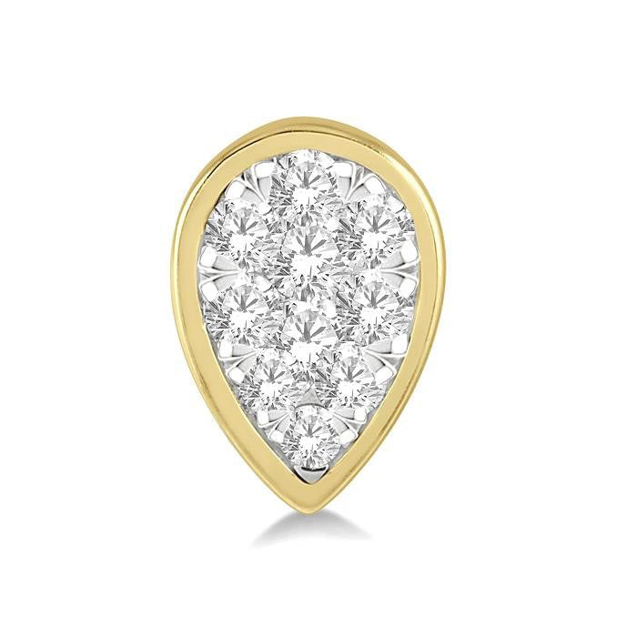 Pear Shape Bezel Set Shine Bright Essential Diamond Stud Earrings