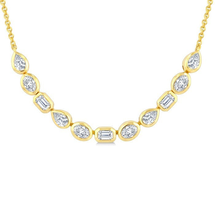 1 Ctw Mixed Cut Diamond Fashion Necklace in 14K Yellow Gold
